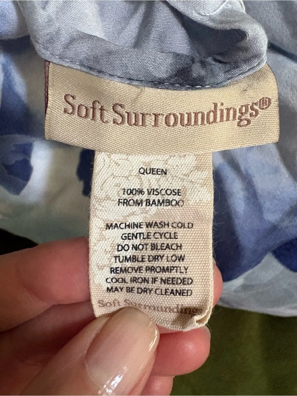 New WOpackaging: Soft Surroundings Queen blissful bamboo watercolor floral set.